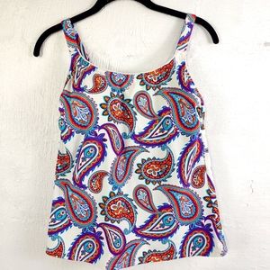 LANDS' END PAISLEY SWIM TOP (478)
